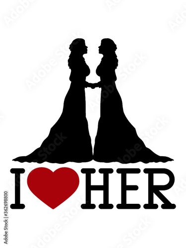Hochzeit I Love Her Frau schön Logo 