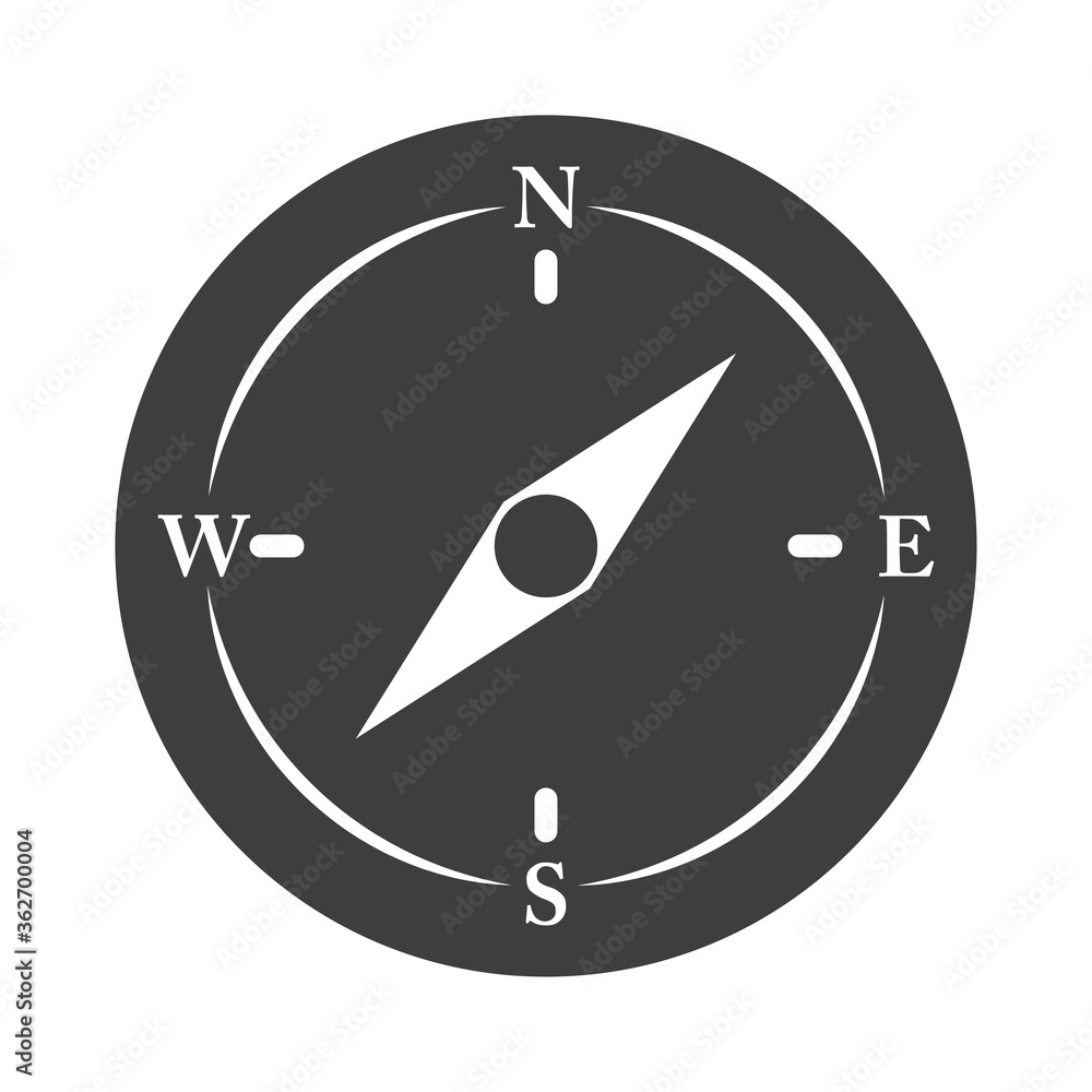 compass rose navigation adventure journey equipment silhouette design icon compass rose navigation adventure journey equipment silhouette design icon