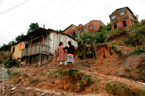 eunapolis, bahia / brazil - june 4, 2009: houses built in the middle of the Pequi neighborhood in the city of Eunapolis.