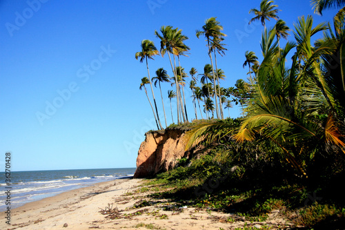 prado, bahia / brazil - julu 18, 2008: view of the beach in the Corumbau region in the municipality of Prado.  photo