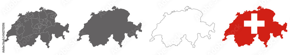 vector map flag of Switzerland isolated on white background