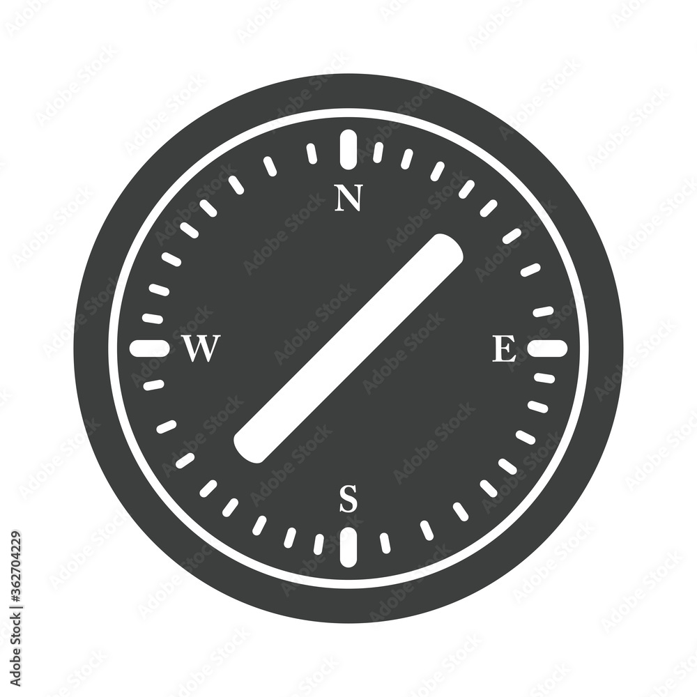 compass rose navigation cartography position equipment silhouette design icon compass rose navigation cartography position equipment silhouette design icon