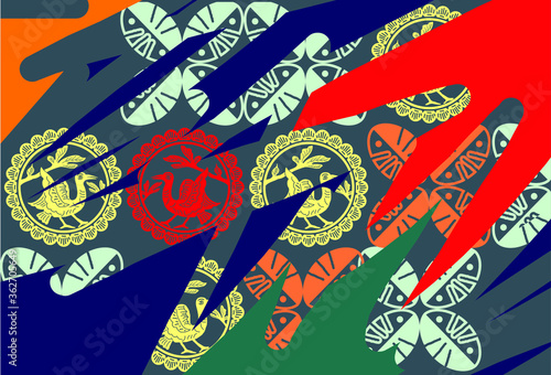 Batik Indonesian: is a technique of wax-resist dyeing applied to whole cloth, or cloth made using this technique originated from Indonesia.