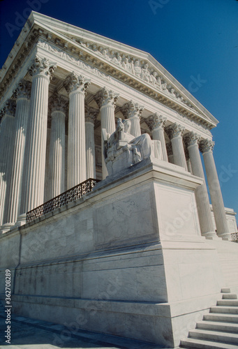 Washington DC, USA, April, 1995 Exterior views of the United States Supreme Courthouse .