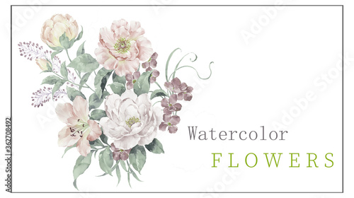 Watercolor flowers illustration  © long