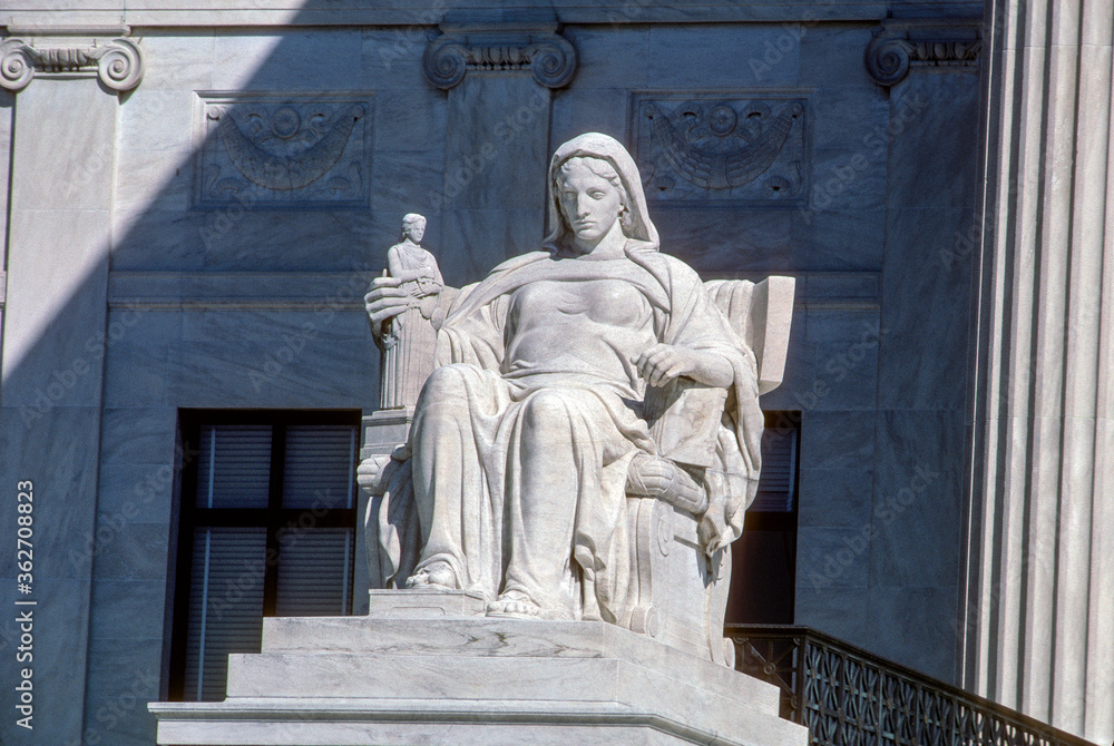 Washington DC, USA, April, 1995 Exterior views of the United States Supreme Courthouse .