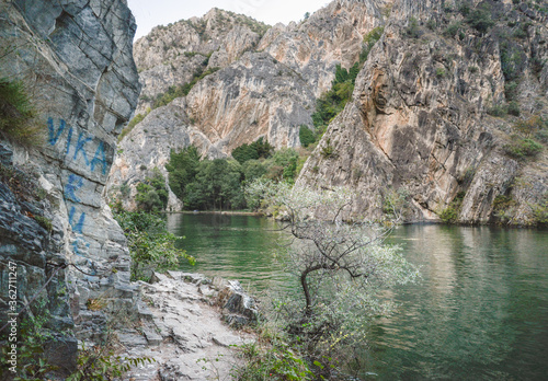 Matka Canyon lake and river,near Skopje,Northern Macedonia.