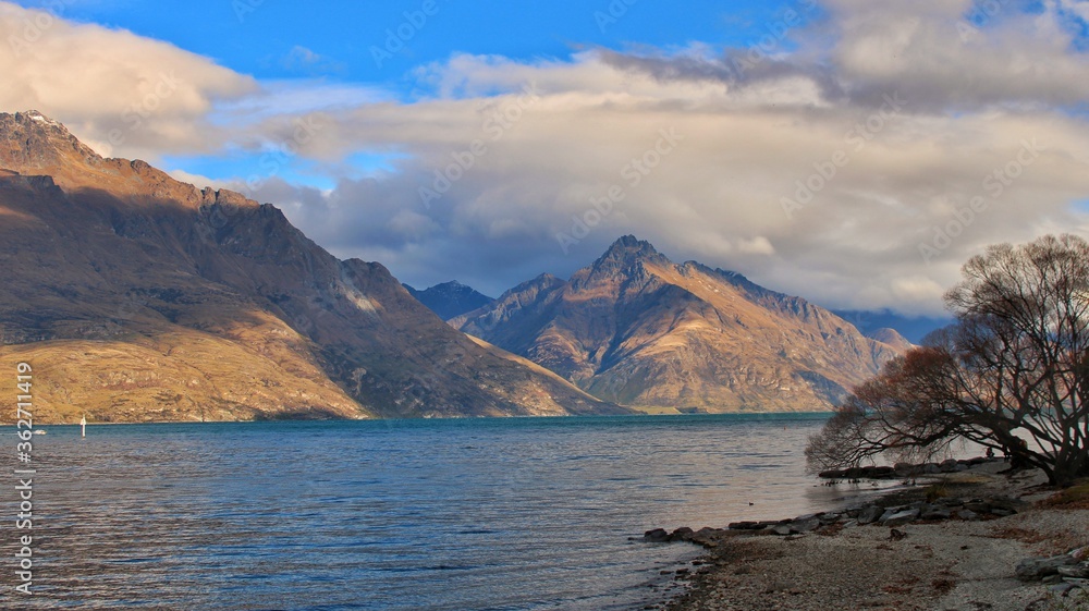mountain landscape with lake
wakatipu NZ