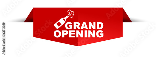 red vector illustration banner grand opening