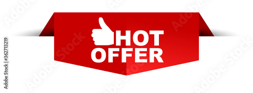 red vector illustration banner hot offer