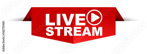 red vector illustration banner live stream