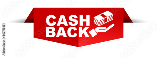 red vector illustration banner cash back