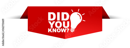 red vector illustration banner did you know