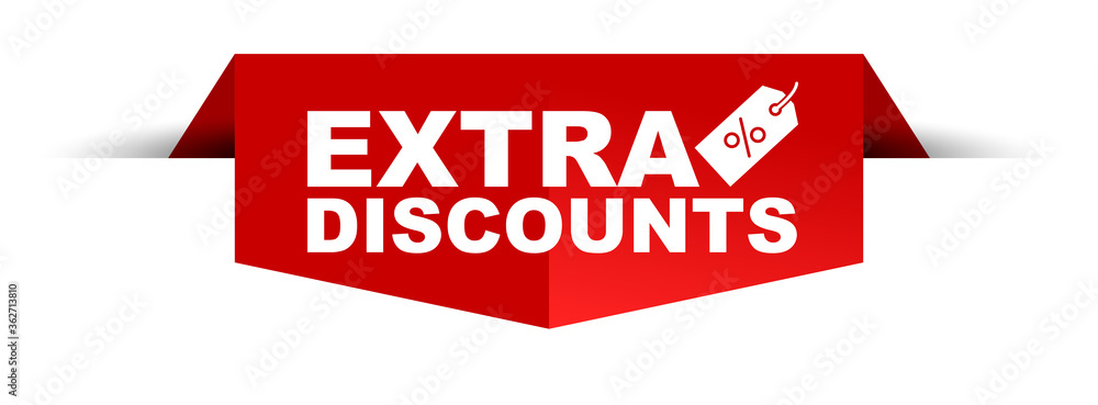 red vector illustration banner extra discounts red vector illustration banner extra discounts