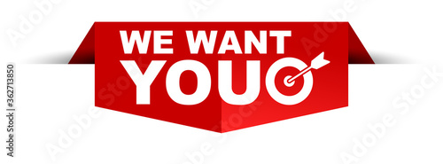 red vector illustration banner we want you