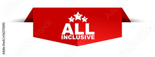 red vector illustration banner all inclusive