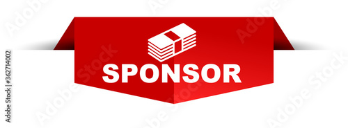 red vector illustration banner sponsor