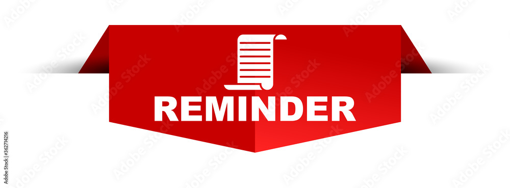 red vector illustration banner reminder red vector illustration banner reminder
