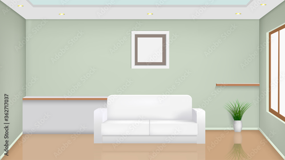 Fototapeta premium White sofa in living room