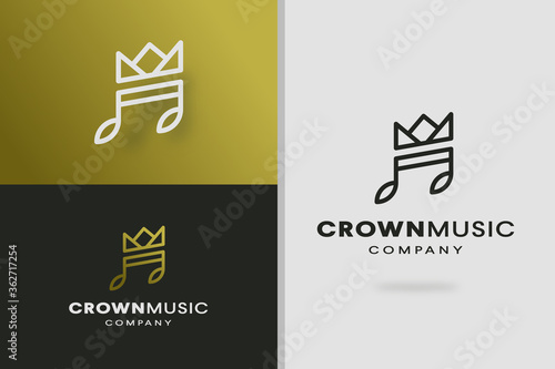 Crown Music Logo — Musical Note with Crown Emblem