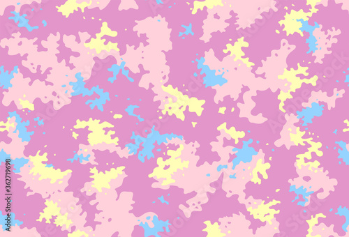 Camouflage seamless pattern in delicate colors for printing on fabrics for children's and sportswear © prezent