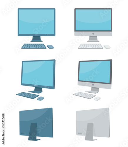 デスクトップPC イラスト　セット