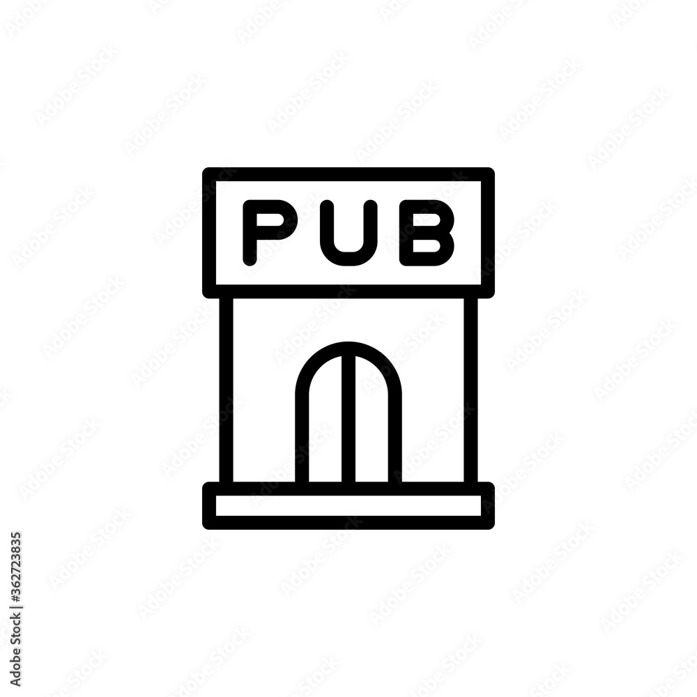 Pub, beer icon. Simple line, outline vector elements of international beer day icons for ui and ux, website or mobile application Pub, beer icon. Simple line, outline vector elements of international beer day icons for ui and ux, website or mobile application