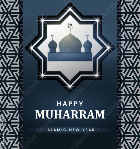 Happy muharram islamic new year background