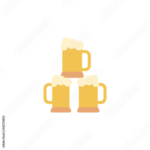 Beer steins icon. Simple color vector elements of international beer day icons for ui and ux, website or mobile application