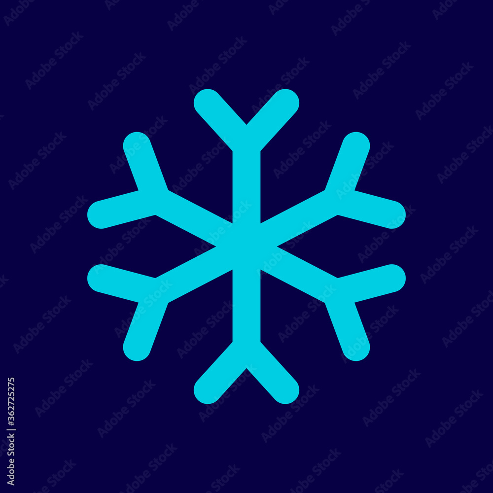 Fototapeta premium Snowflake icon vector. Snow sign