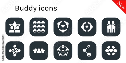 Modern Simple Set of buddy Vector filled Icons