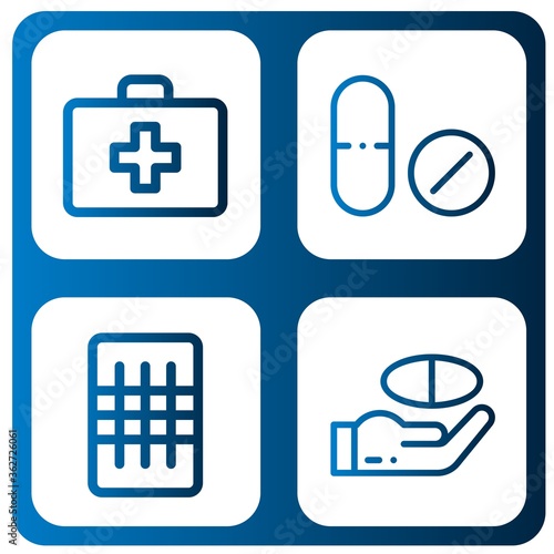 aspirin simple icons set