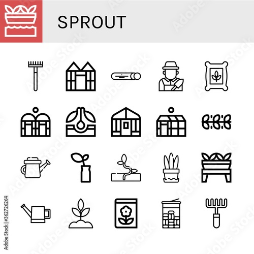 sprout simple icons set