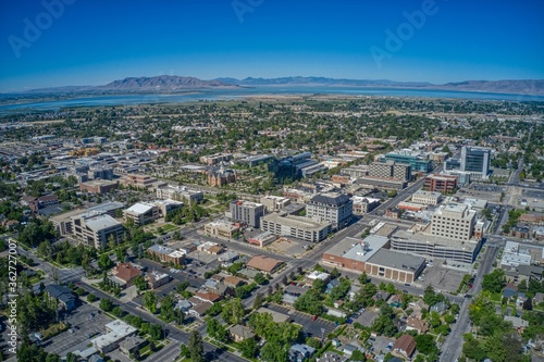 Aerial View of Downtown Provo during Summer