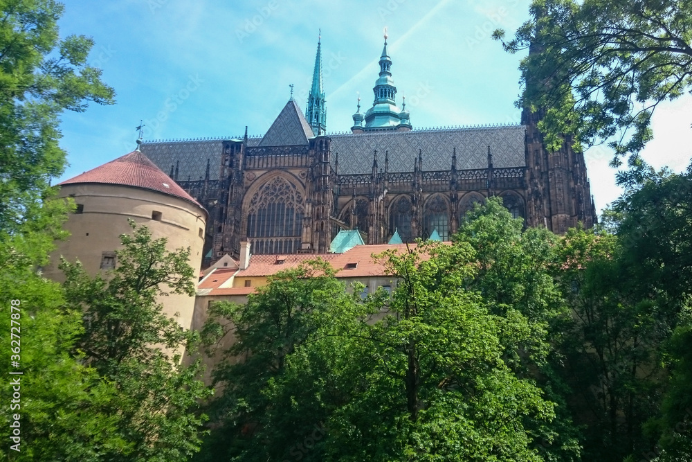 St. Vitus Cathedral in Prague Castle complex in Prague, Czech Republic