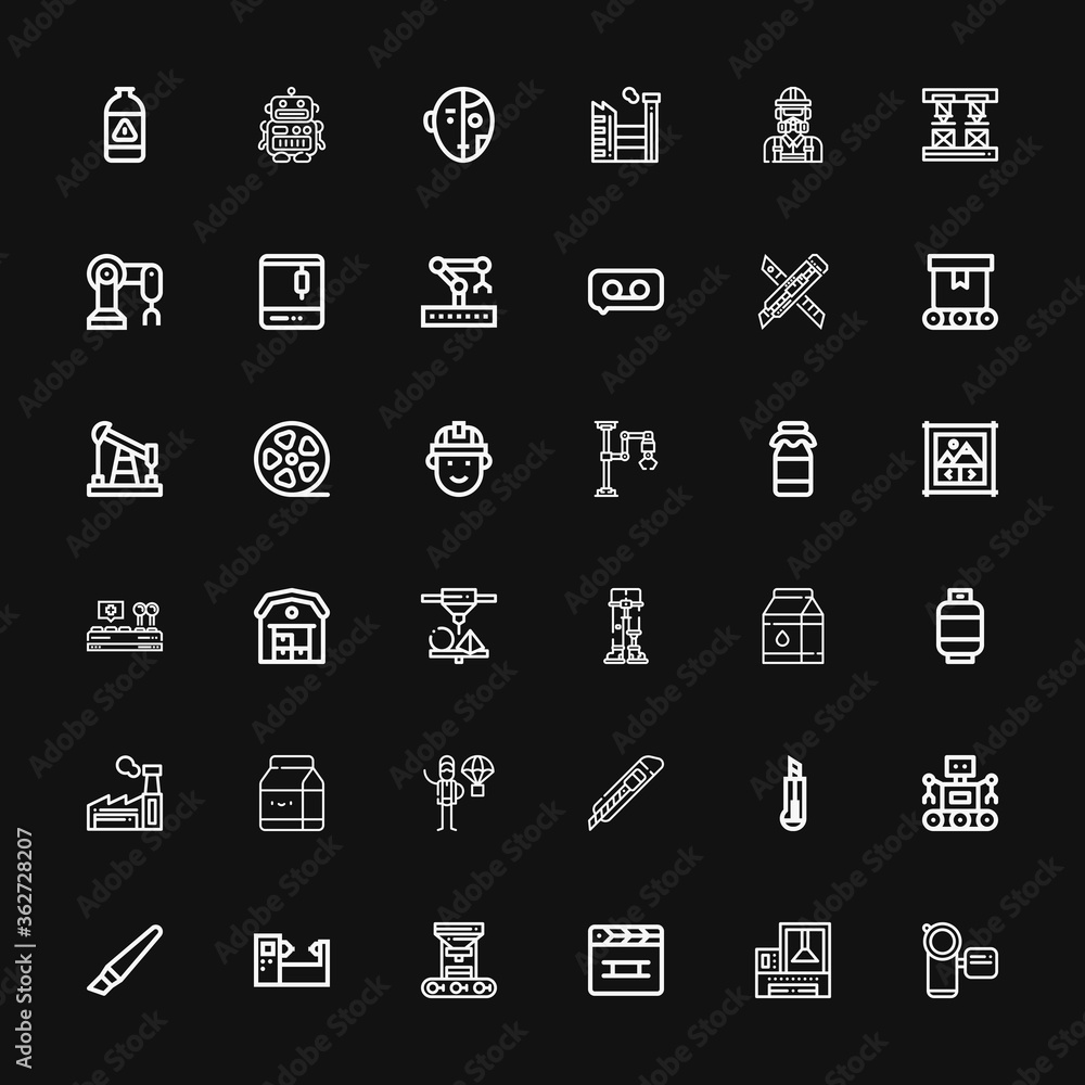 Editable 36 production icons for web and mobile