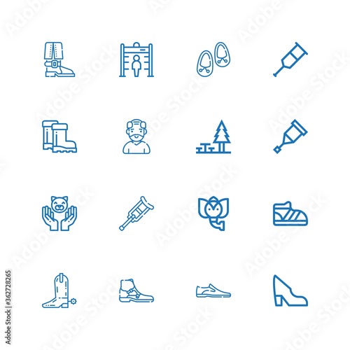 Editable 16 walking icons for web and mobile