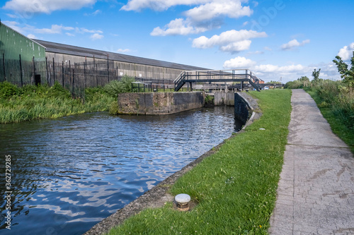 Canvas-taulu Leeds - Liverpool Canal at Wigan
