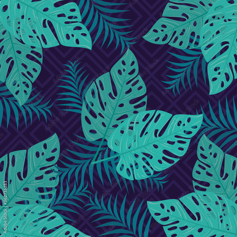 tropical background with branches and jungle plants, decoration with tropical leaves vector illustration design tropical background with branches and jungle plants, decoration with tropical leaves vector illustration design