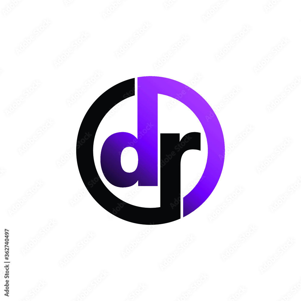Letter DR circle logo icon design vector. monogram logo vector illustration Letter DR circle logo icon design vector. monogram logo vector illustration