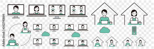 remote work at home icon