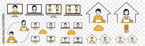 remote work at home icon