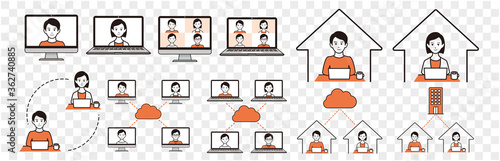 remote work at home icon