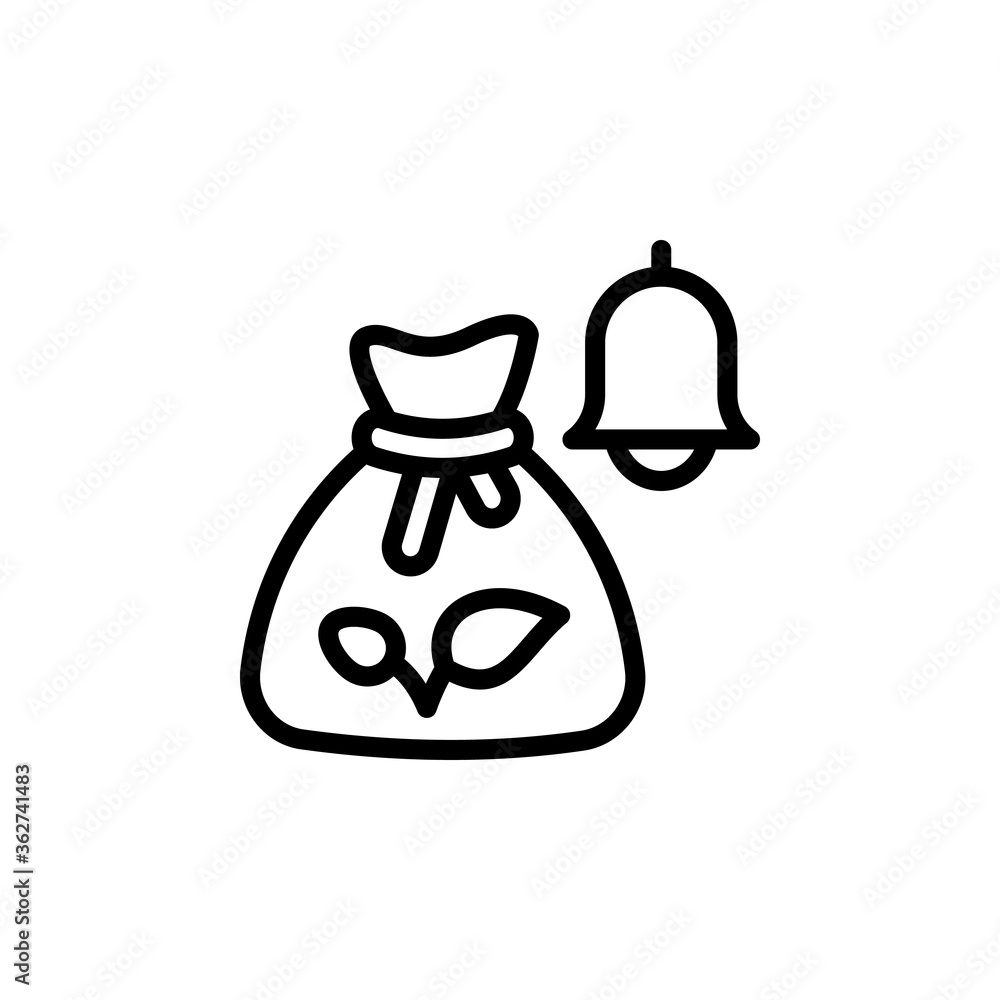 Sack, bell, product icon. Simple line, outline vector elements of automated farming icons for ui and ux, website or mobile application Sack, bell, product icon. Simple line, outline vector elements of automated farming icons for ui and ux, website or mobile application
