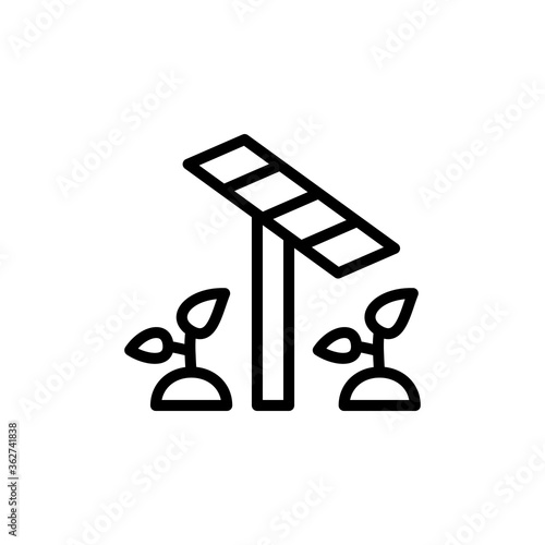 Solar panel, plants icon. Simple line, outline vector elements of automated farming icons for ui and ux, website or mobile application