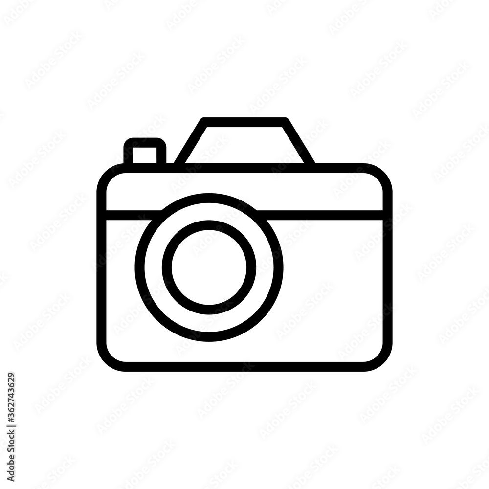 Camera, summer icon. Simple line, outline vector elements of vacation icons for ui and ux, website or mobile application Camera, summer icon. Simple line, outline vector elements of vacation icons for ui and ux, website or mobile application