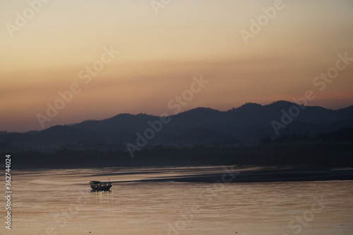 Evening atmosphere on the banks of the Mekong River