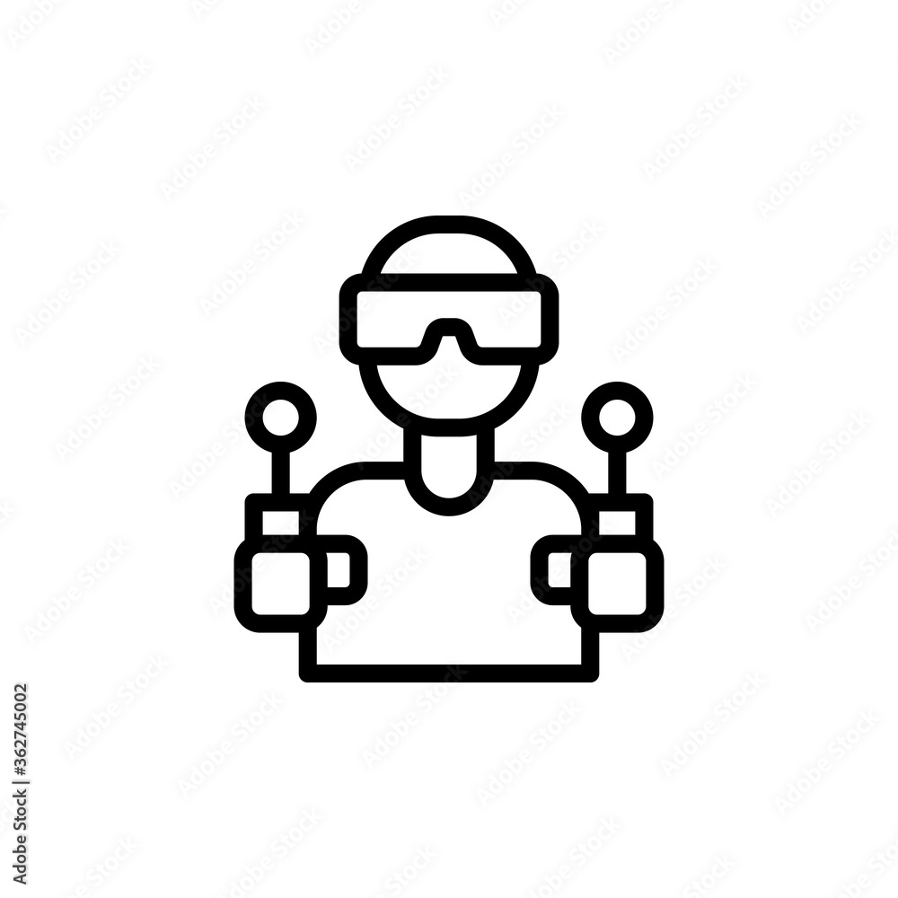 Gamer icon. Simple line, outline vector elements of video game icons for ui and ux, website or mobile application