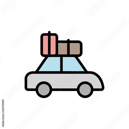 Car, luggage, travel icon. Simple color with outline vector elements of vacation icons for ui and ux, website or mobile application on white background
