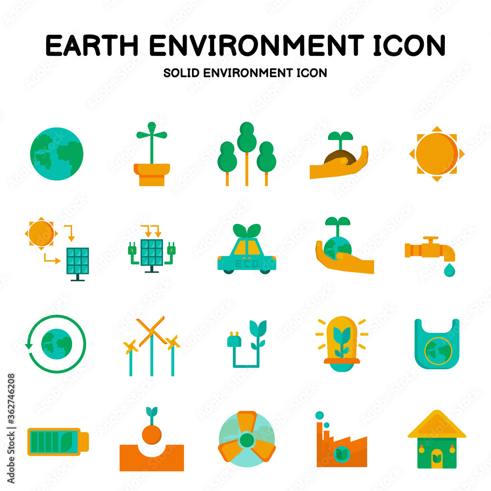 Solid icon preserving the earth and environment. The use of renewable energy for environmental conservation Icon Vector eps10 Solid icon preserving the earth and environment. The use of renewable energy for environmental conservation Icon Vector eps10